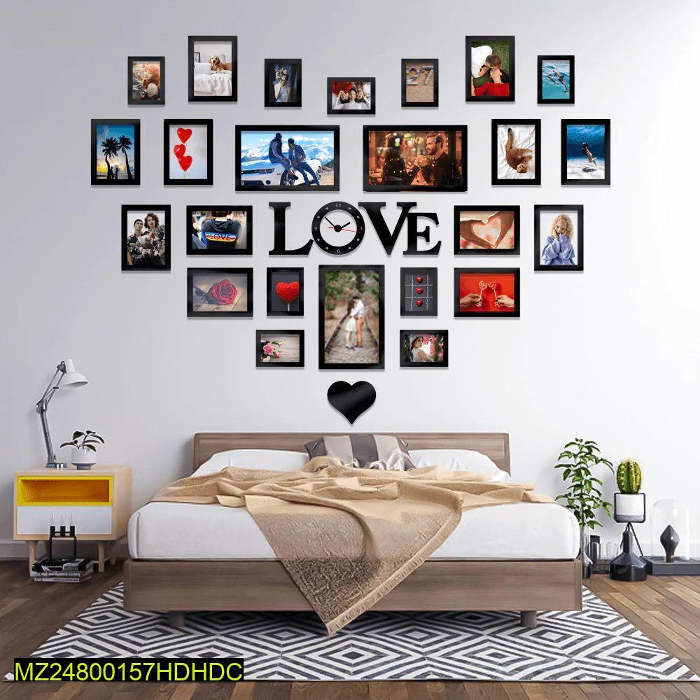 Love Wall Clock with Heart Design for Home Decor