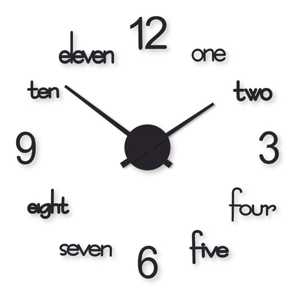 Modern Wall Clock 24x24 Black Minimalist Design