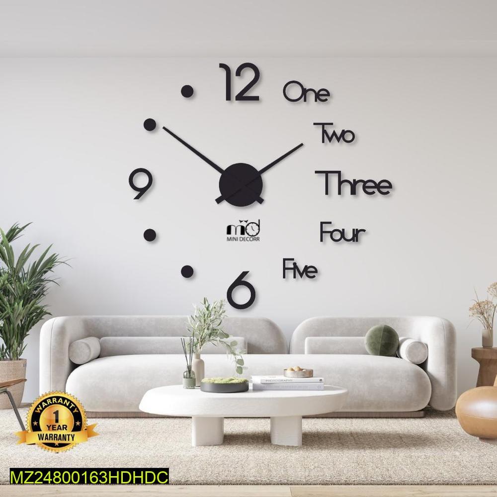 Modern Wall Clock 24x24 Inch Laminated Wood Design