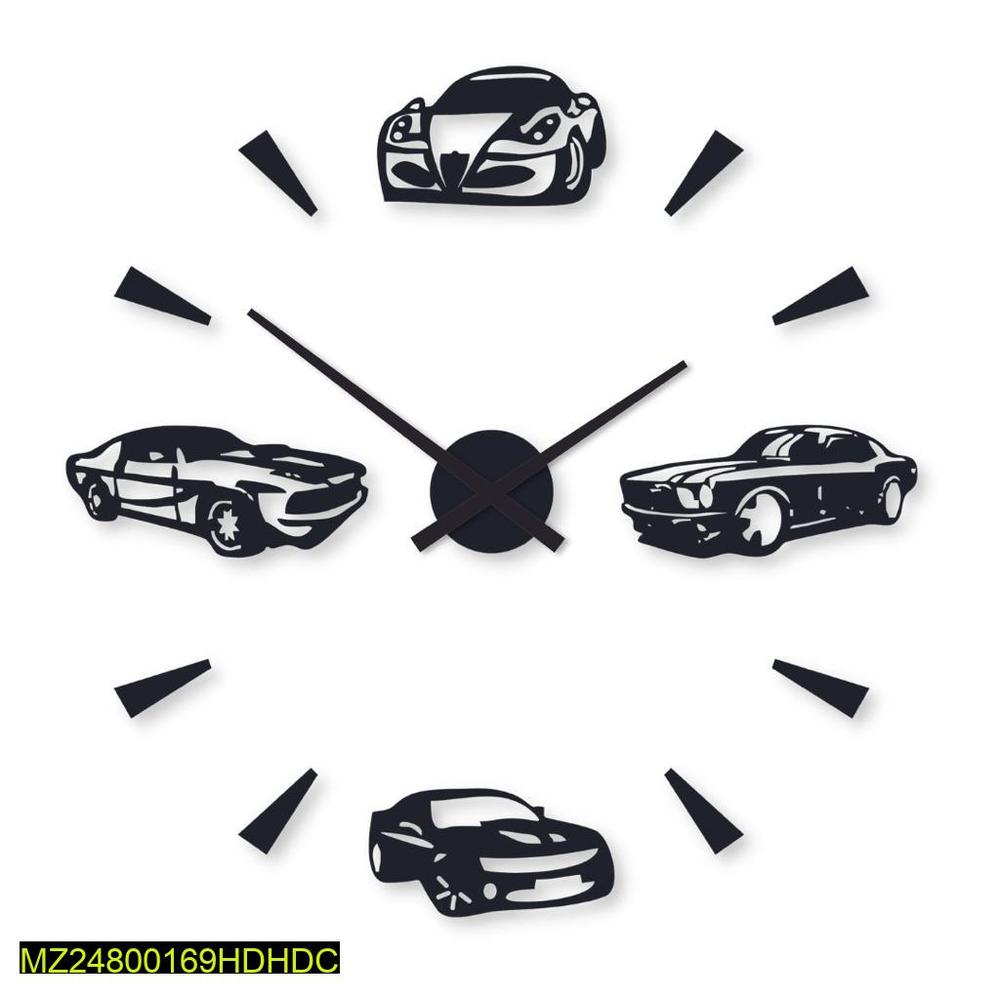 Modern Car Design Wall Clock 24x24 Inch Laminated