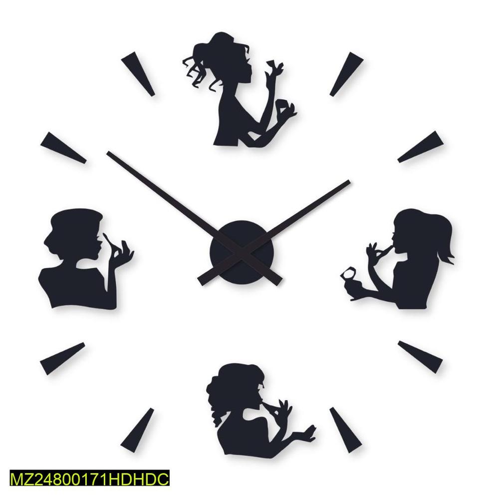Modern Black Silhouette Wall Clock for Home Office