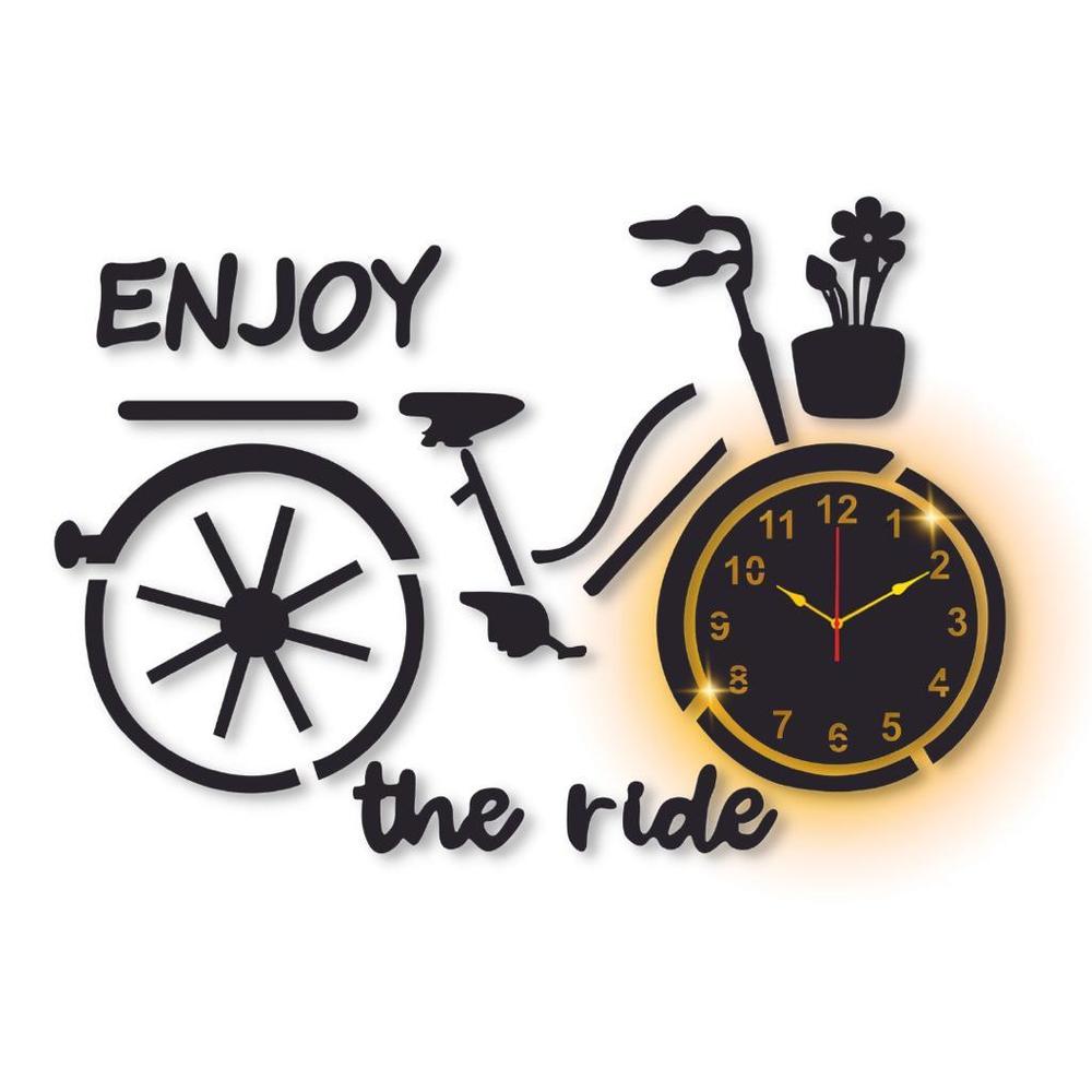Bicycle Wall Clock with Backlight Modern Living Room Decor