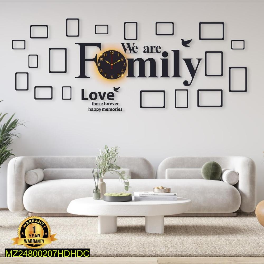 Modern Wall Clock Black Backlight 50x30"