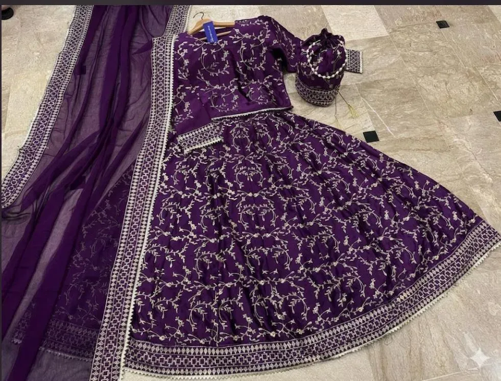 3 Pcs Women's Stitched Shamoz Silk Embroidered Maxi Suit