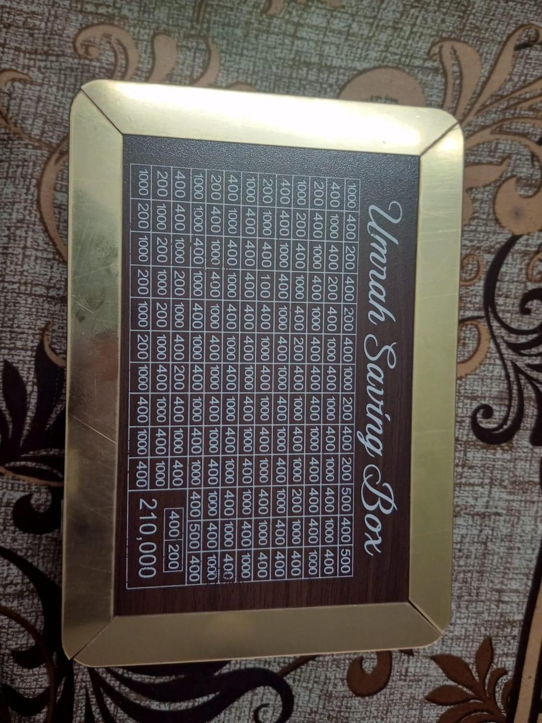 5 in 1 Customized Umrah Saving Box - Perfect Wooden Collection