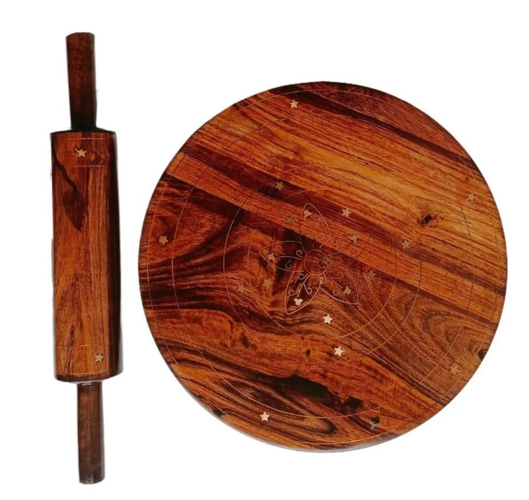 Stylish Wooden Belan Chakla Set - Durable Kitchen Essentials for Effortless Cooking