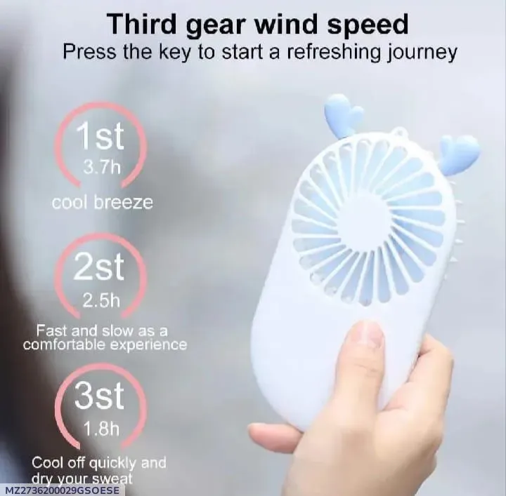 Multicolor Rechargeable Fan - 1 Pc Foldable Portable Design
