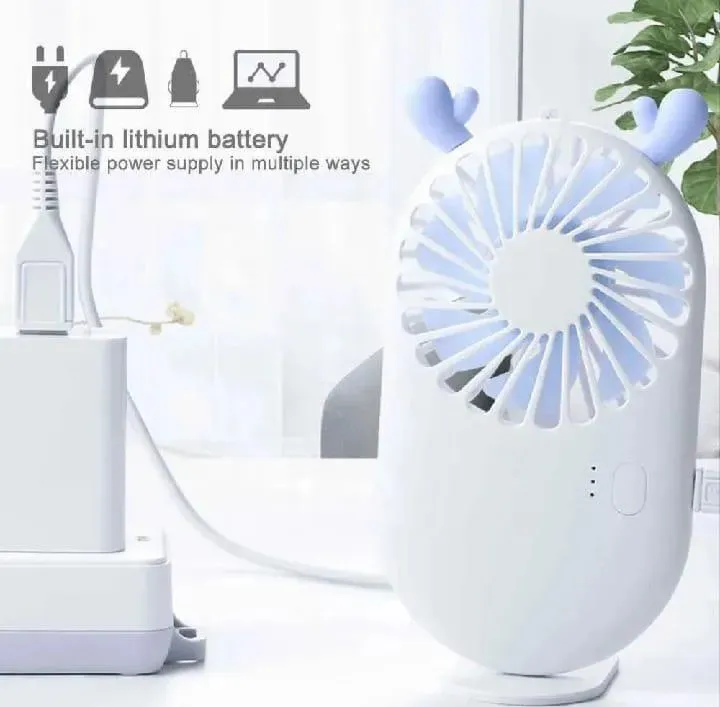 Multicolor Rechargeable Fan - 1 Pc Foldable Portable Design