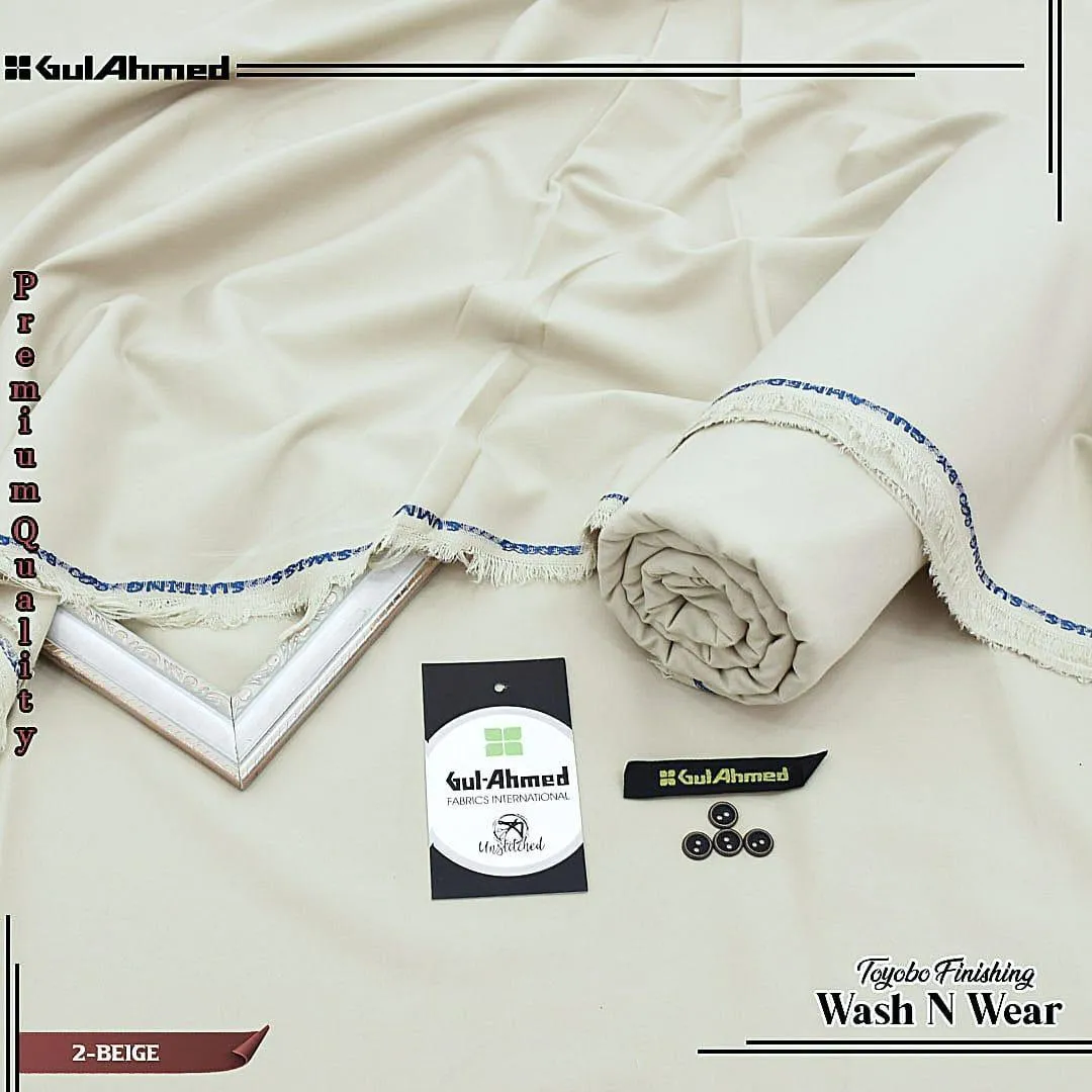 Men’s Unstitched Wash And Wear Plain Suit