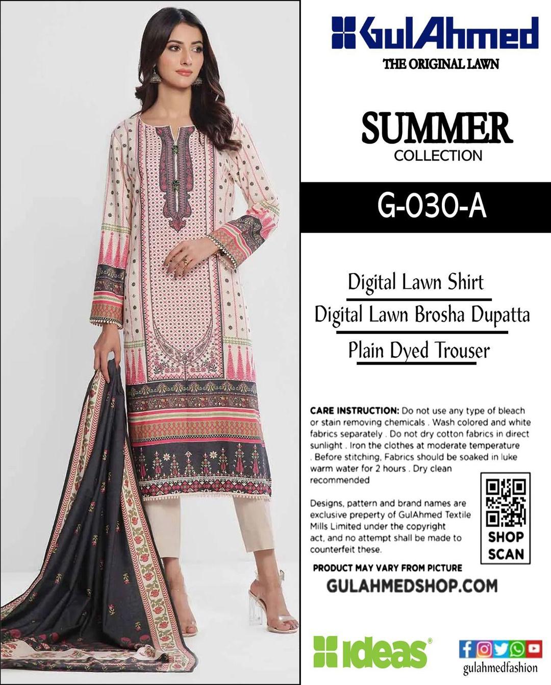 3 Pcs Women's Unstitched Printed Suit