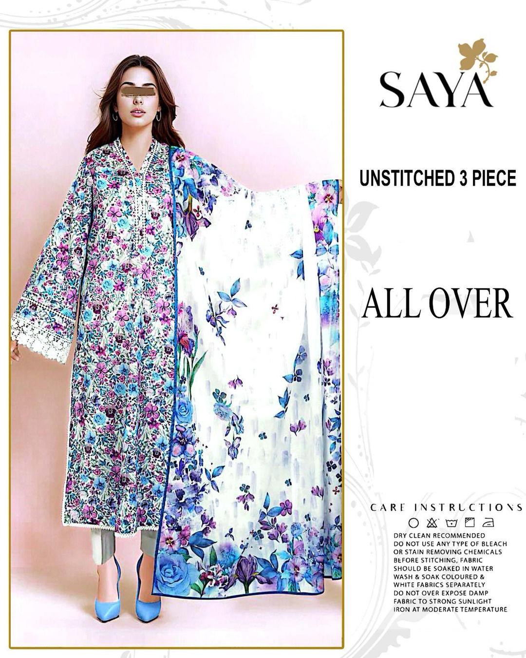 3 Pcs Women's Unstitched Printed Suit