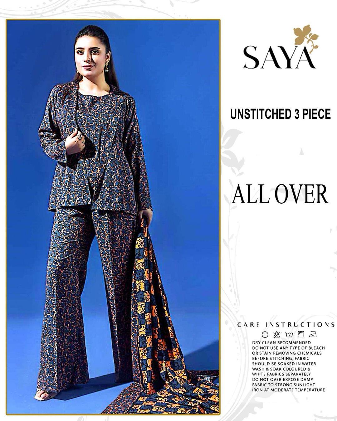 3 Pcs Women's Unstitched Printed Suit