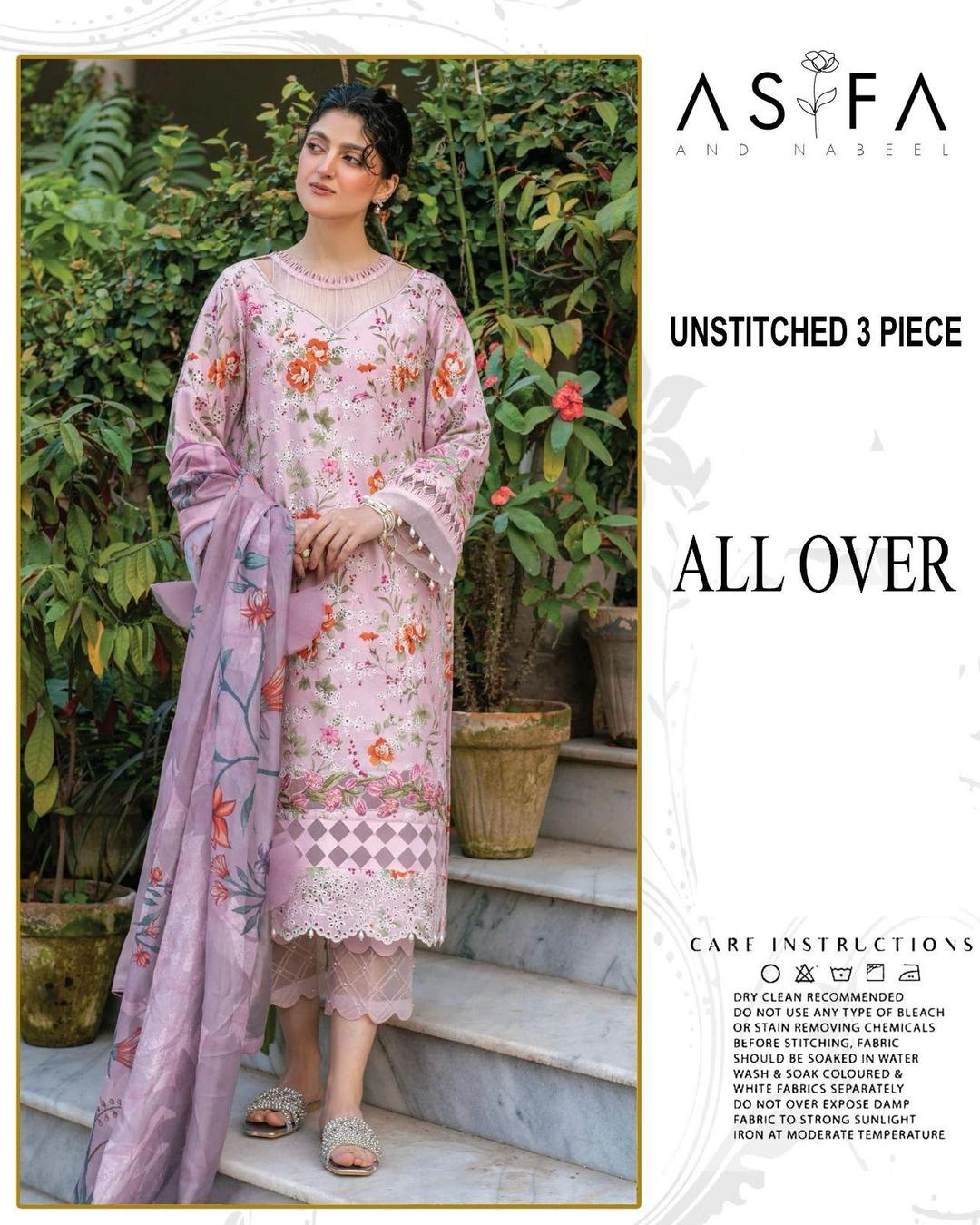 3 Pcs Women's Unstitched Printed Suit