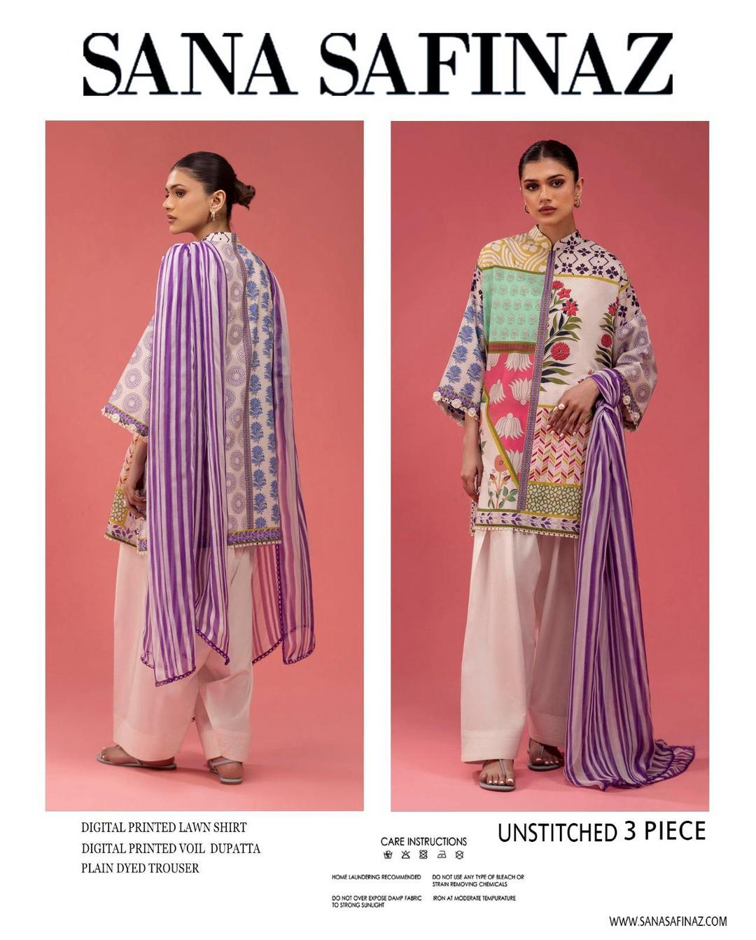 3 Pcs Women's Unstitched Printed Suit