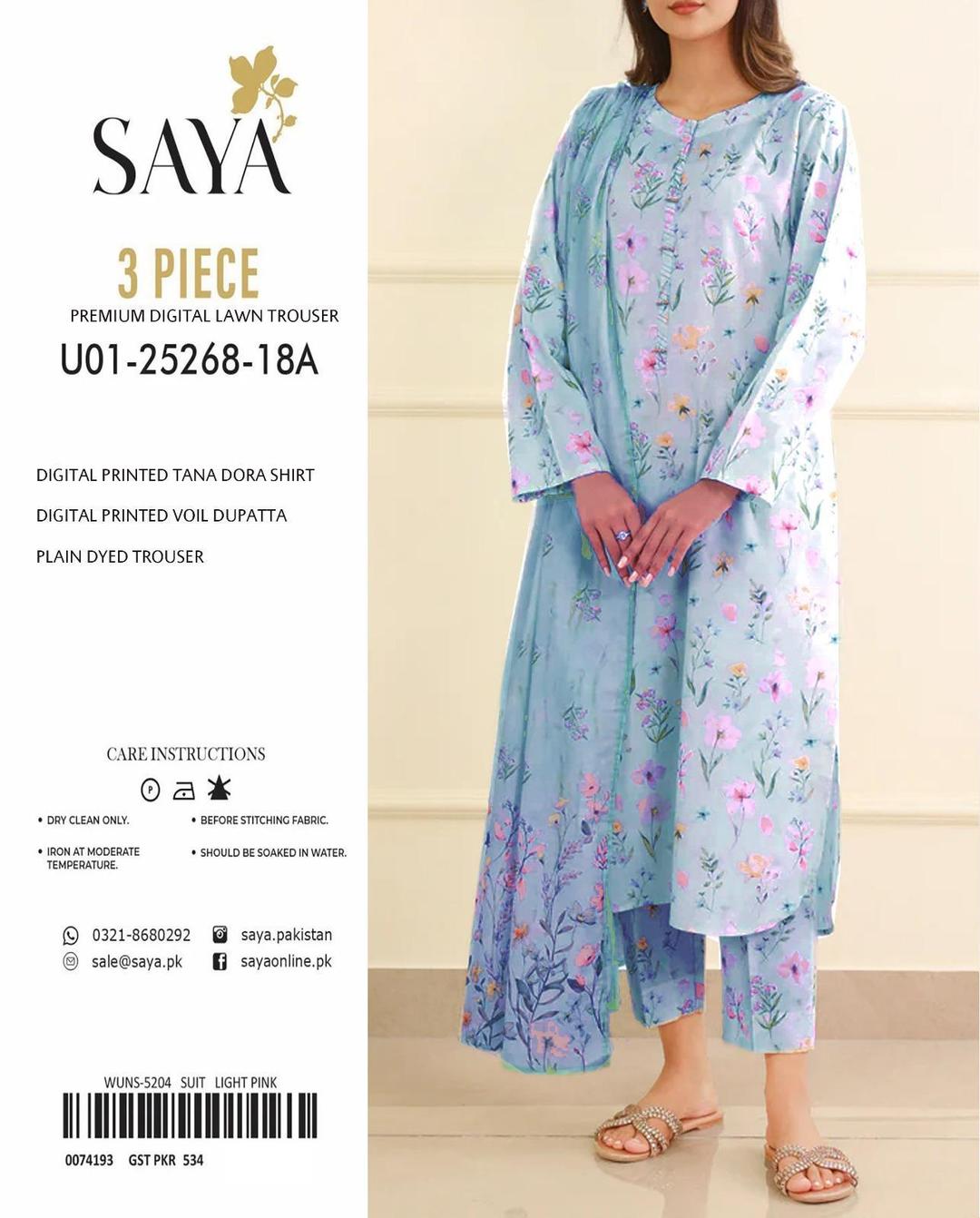 3 Pcs Women's Unstitched Printed Suit