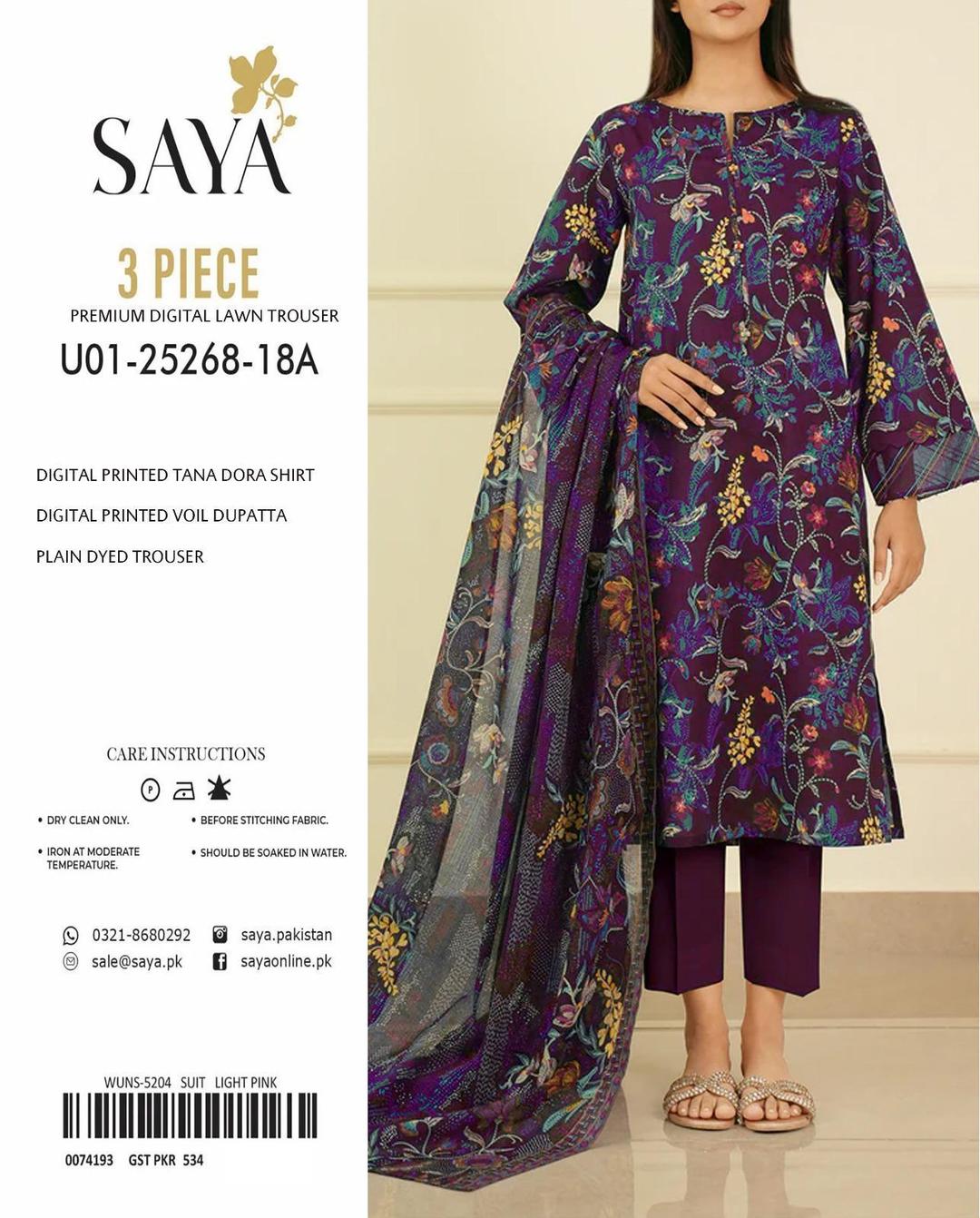 3 Pcs Women's Unstitched Printed Suit