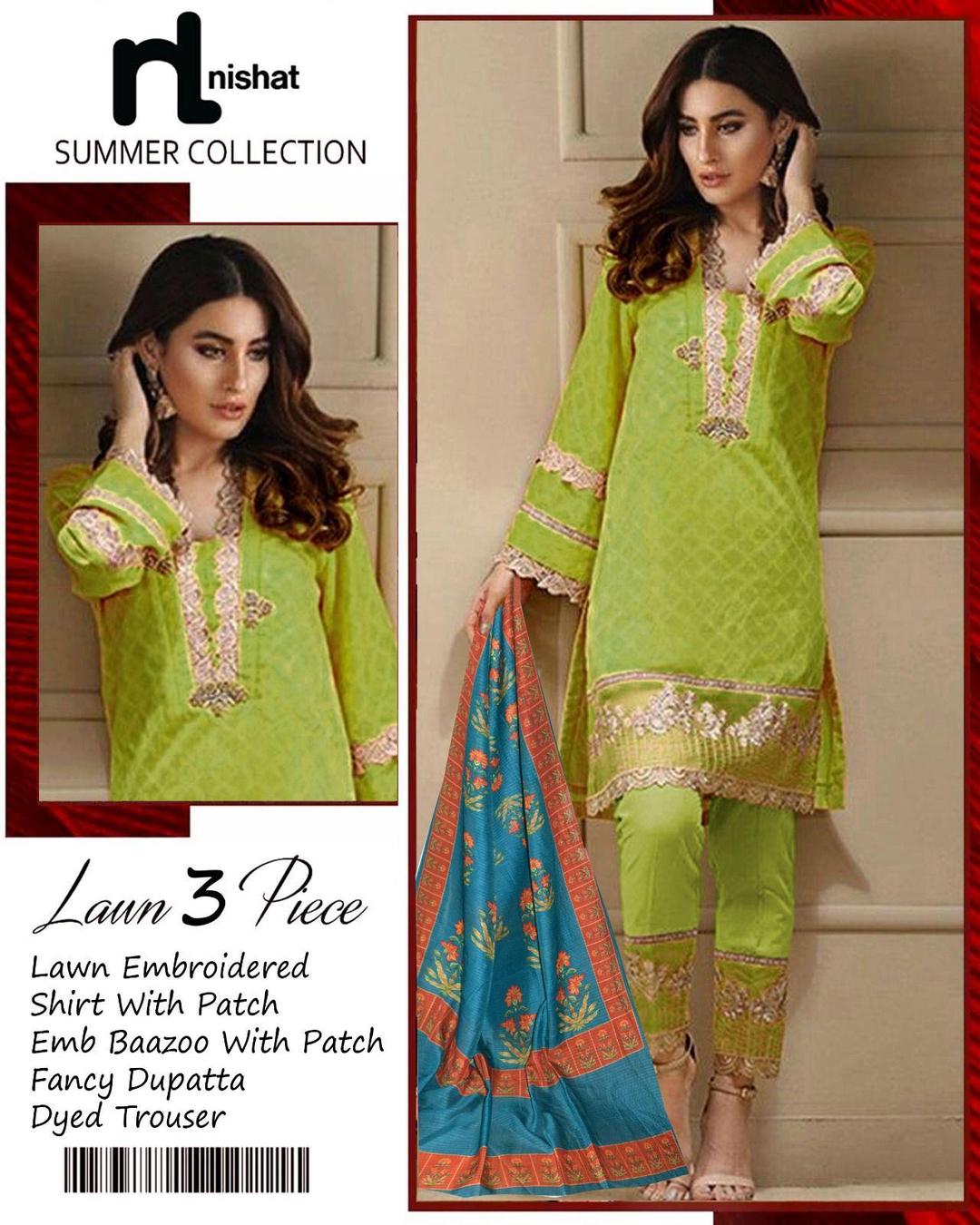 3 Pcs Women's Unstitched Embroidered Suit