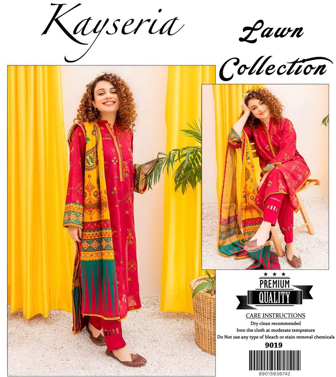 3 Pcs Women's Unstitched Embroidered Suit