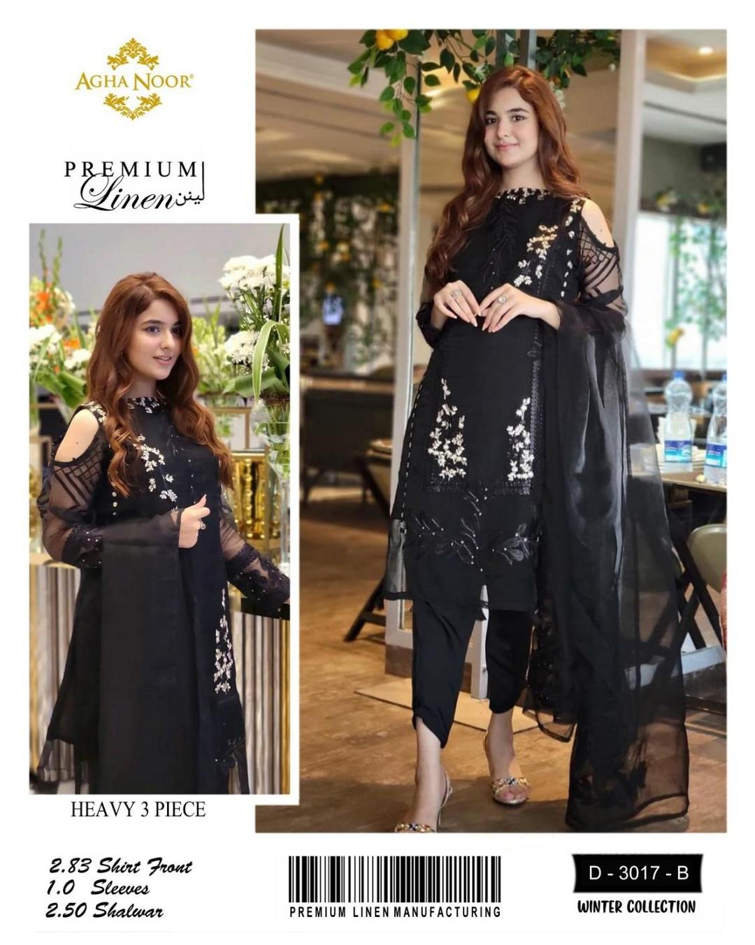 3 Pcs Women's Unstitched Embroidered Suit