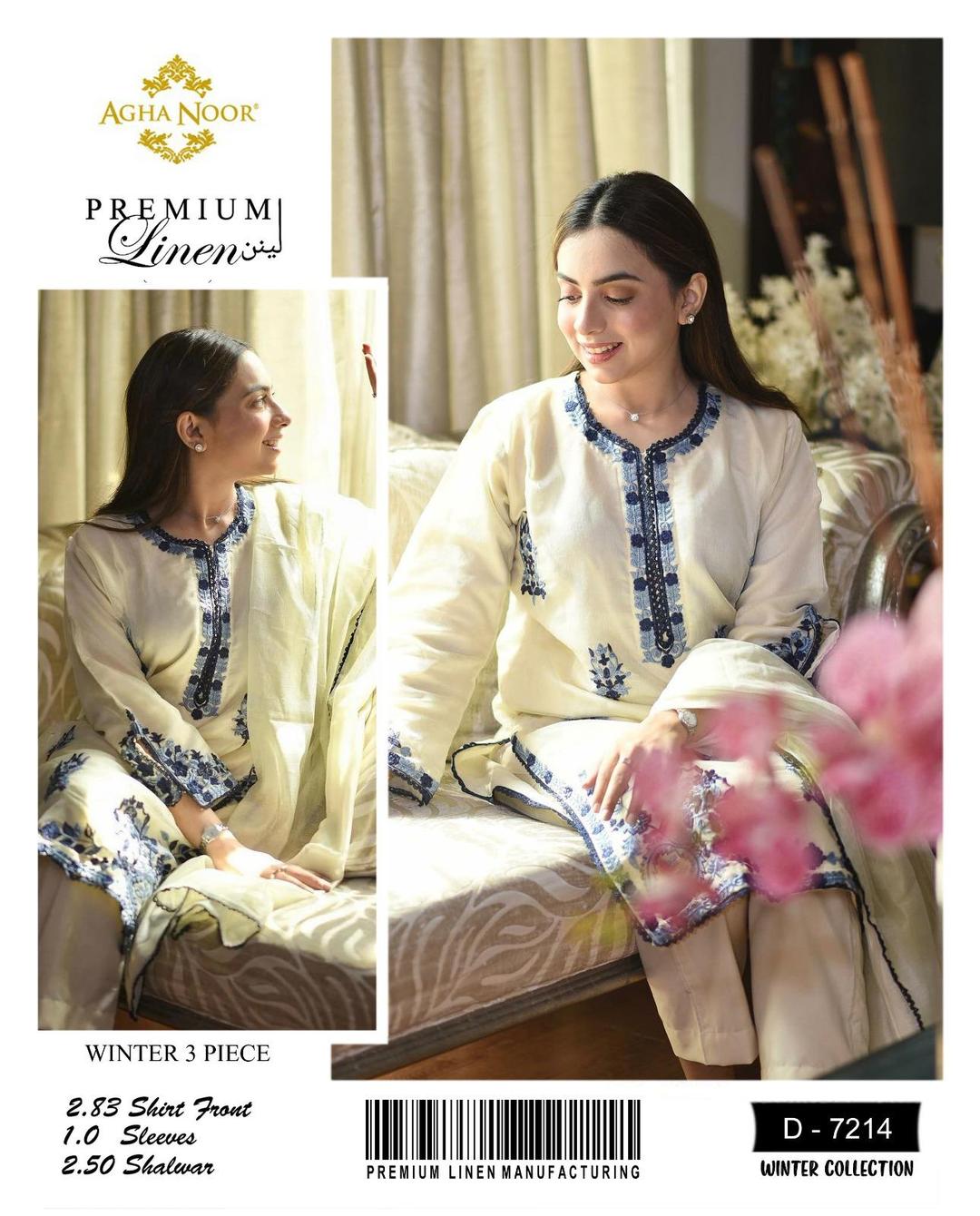 3 Pcs Women's Unstitched Embroidered Suit