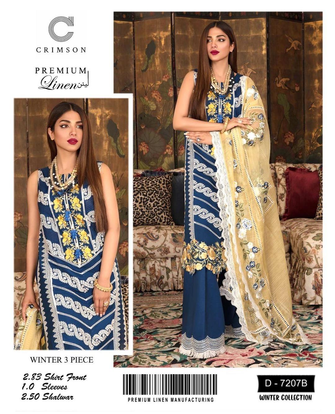 3 Pcs Women's Unstitched Embroidered Suit