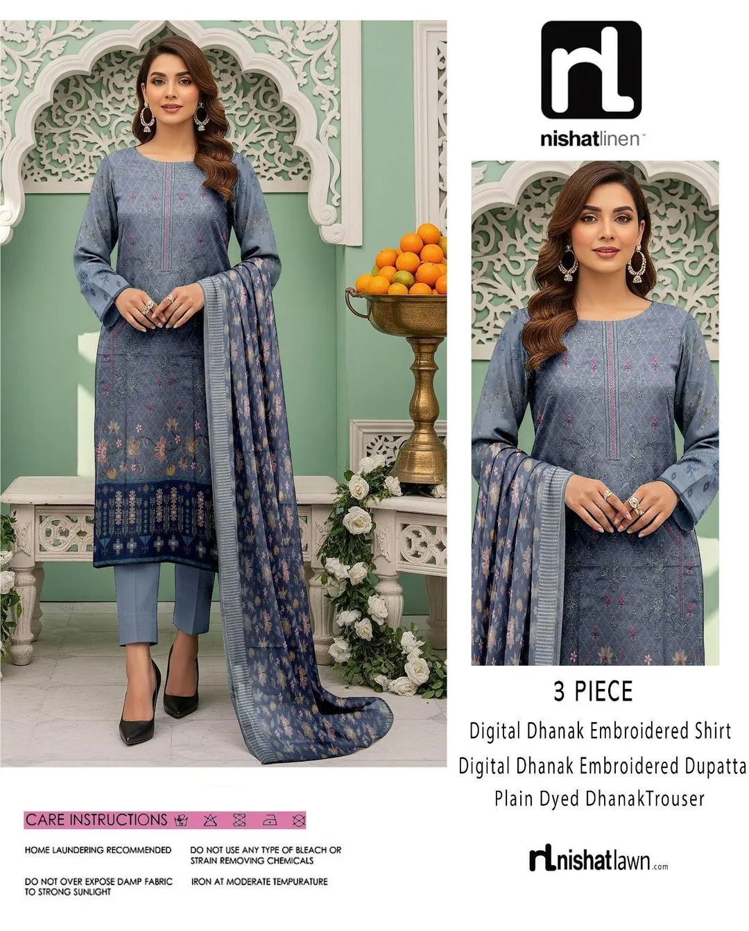 3 Pcs Women's Unstitched Printed Embroidered Suit