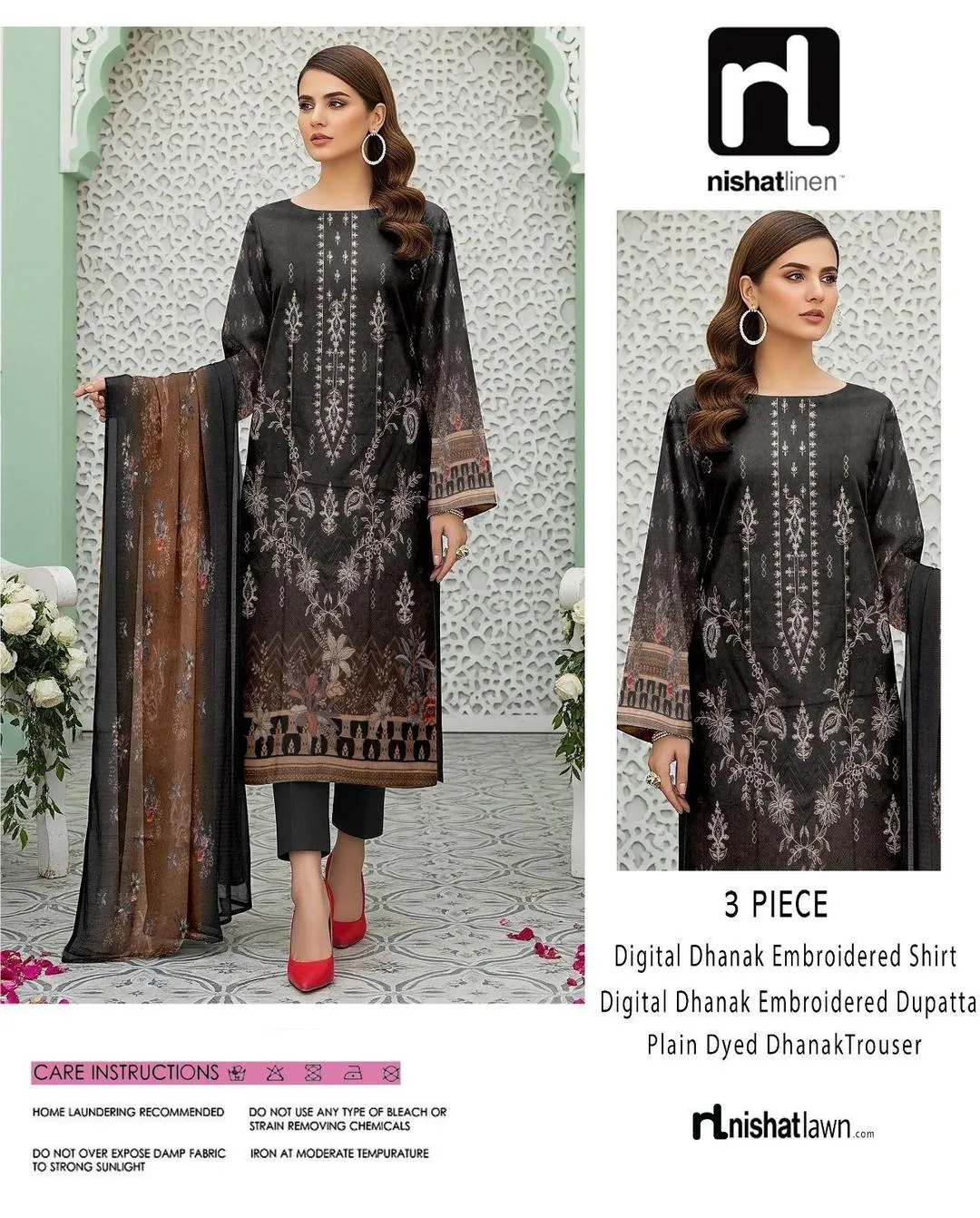 3 Pcs Women's Unstitched Printed Embroidered Suit