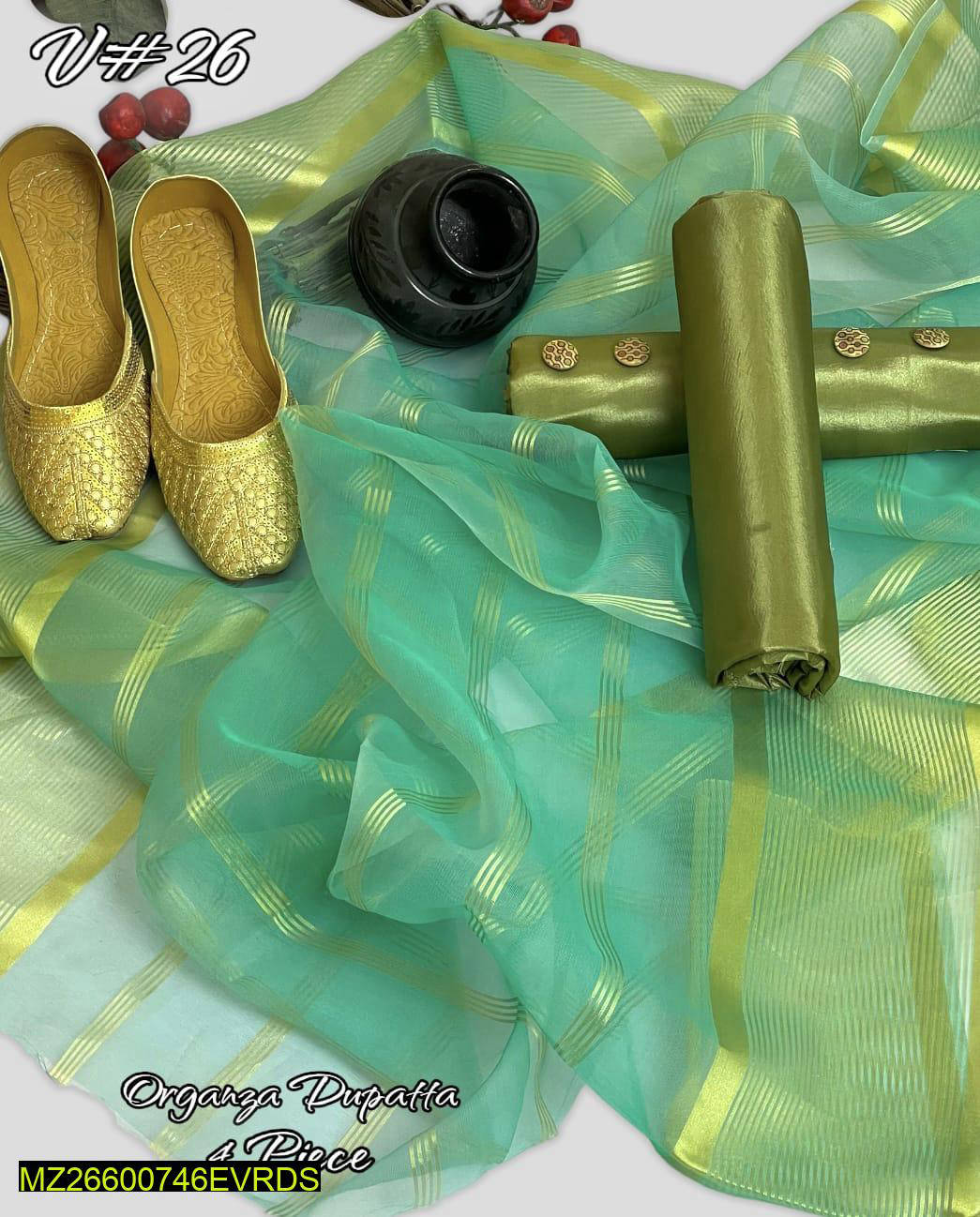 3 Pcs Women Unstitched Kataan Silk Suit