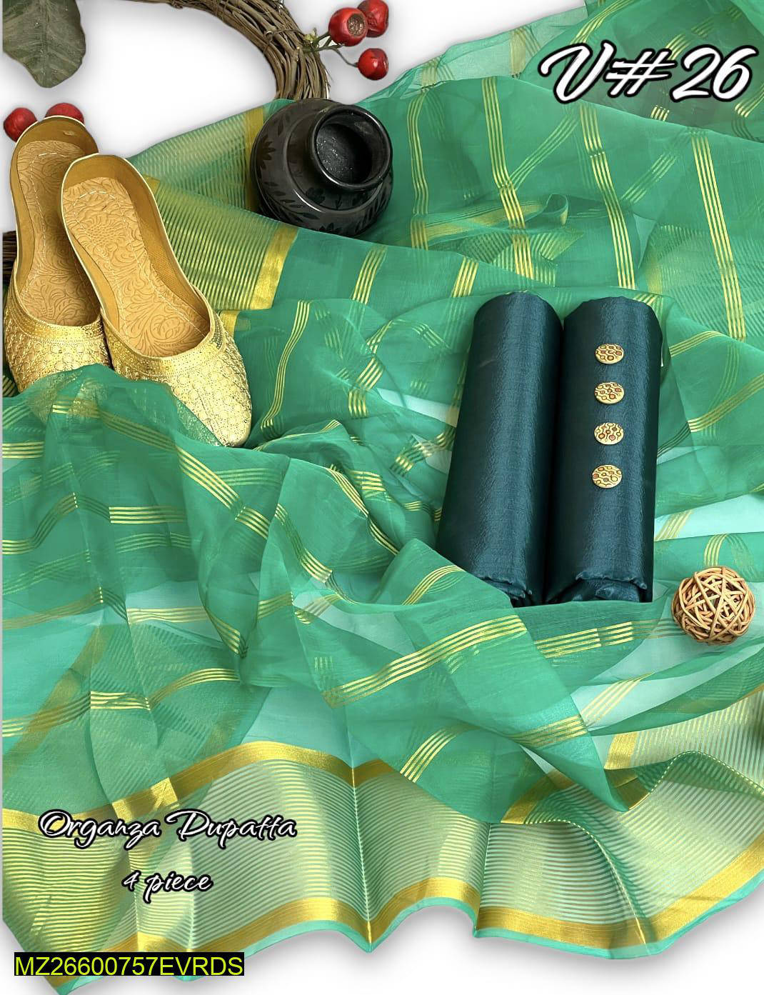 3 Pcs Women Unstitched Kataan Silk Suit