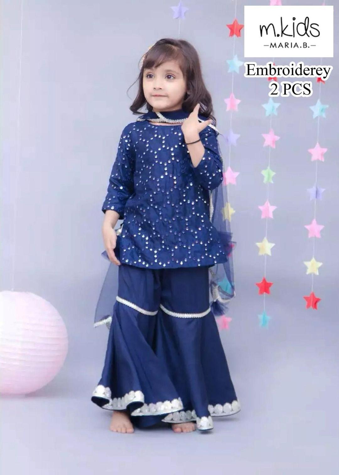 Stylish Girl's Embroidered Lawn Outfit - 2 Pcs Set 