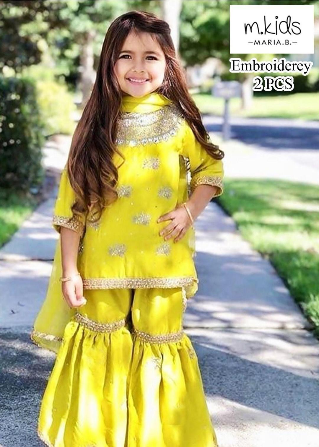 Stylish Girl's Embroidered Lawn Outfit - 2 Pcs Set 