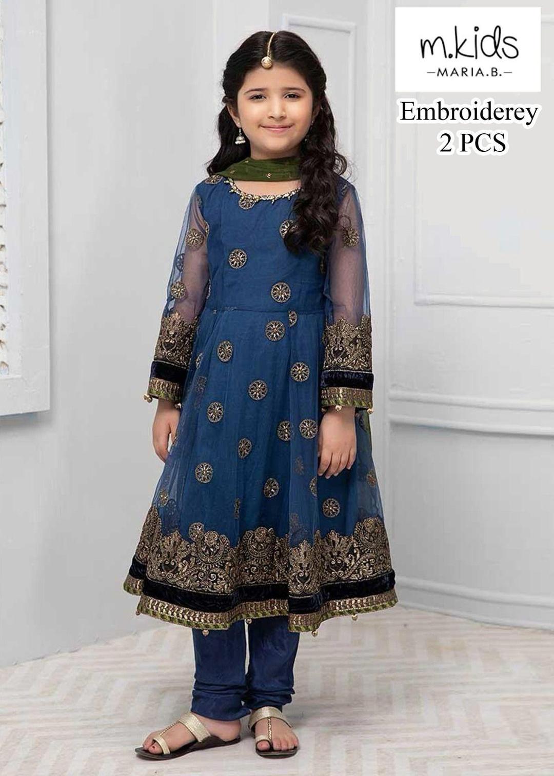Stylish Girl's Embroidered Lawn Outfit - 2 Pcs Set 