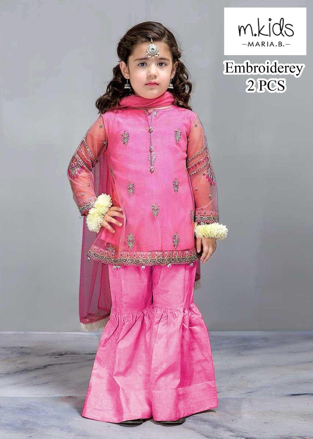 Stylish Girl's Embroidered Lawn Outfit - 2 Pcs Set 