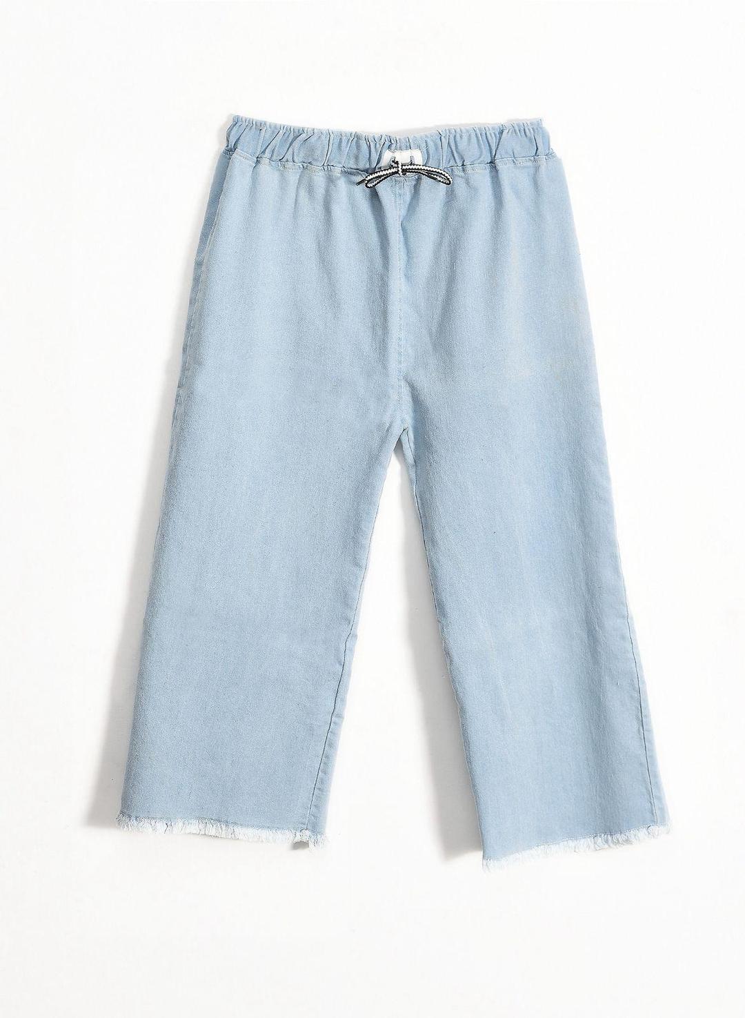 Stylish Women's Baggy Pants - Denim, Plain Design (1 Pc)