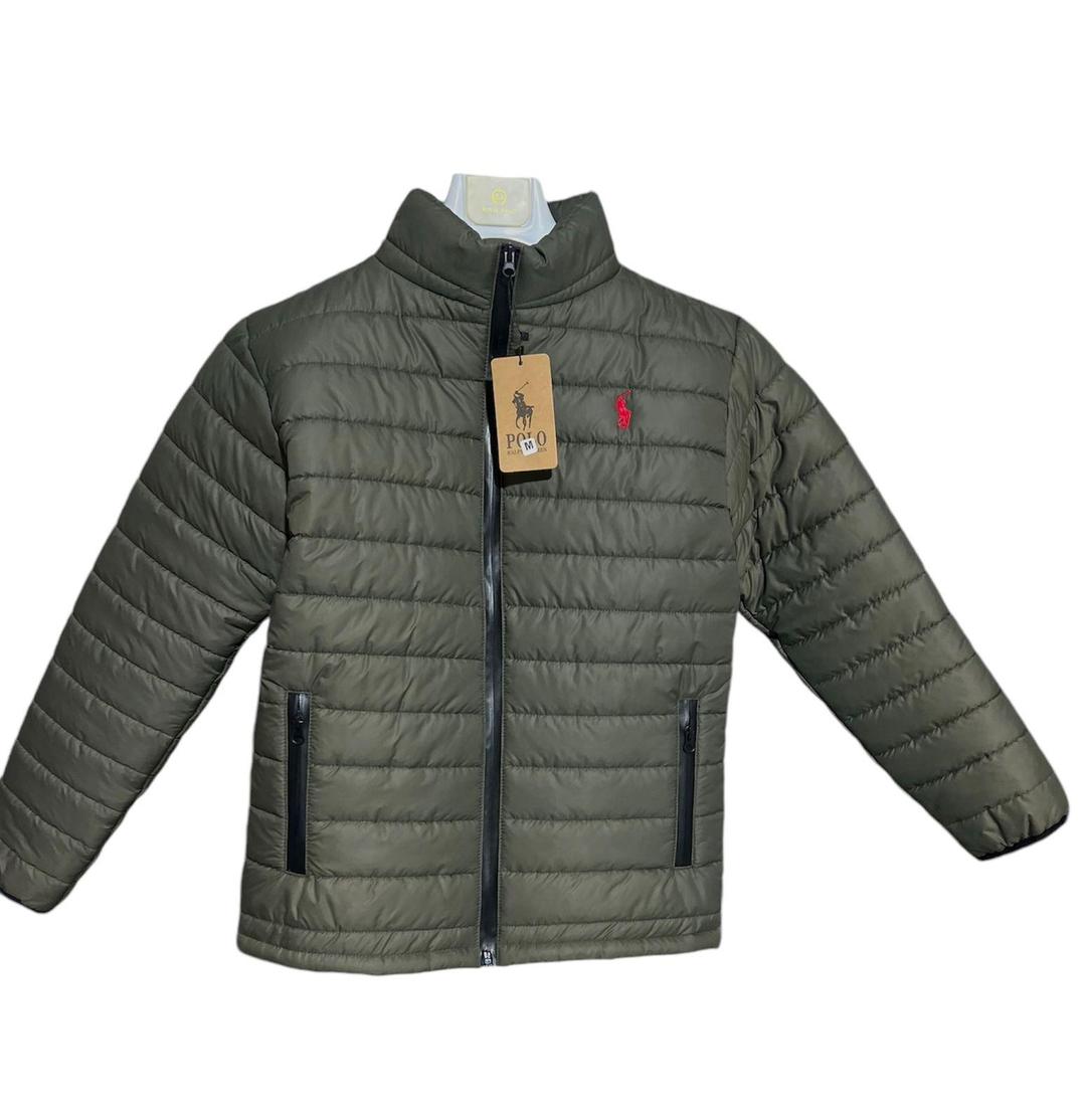 Men's Polyester Puffer Jacket - 1 Pc - Available in Green, Sizes M to 2XL