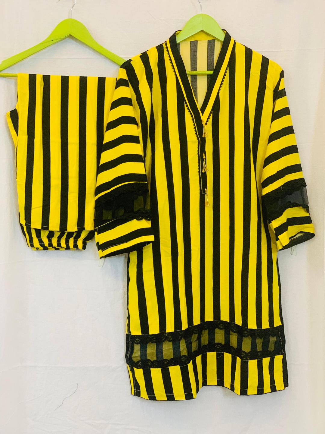 2 Pcs Women's Stitched Printed Shirt And Trouser