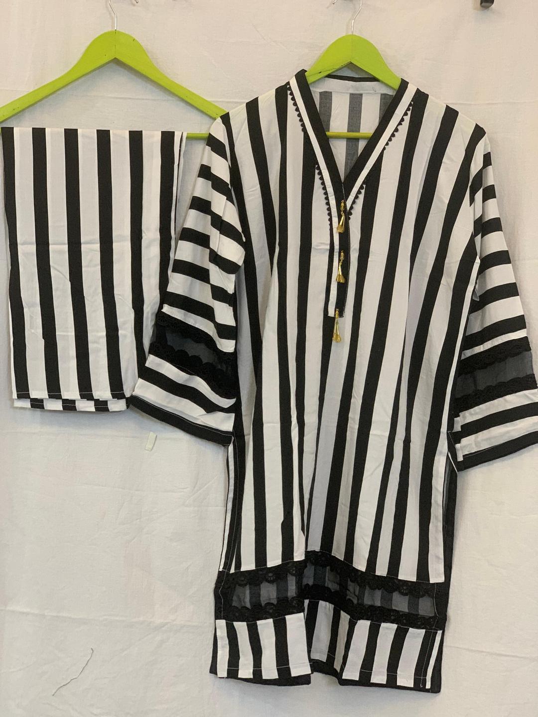 2 Pcs Women's Stitched Printed Shirt And Trouser