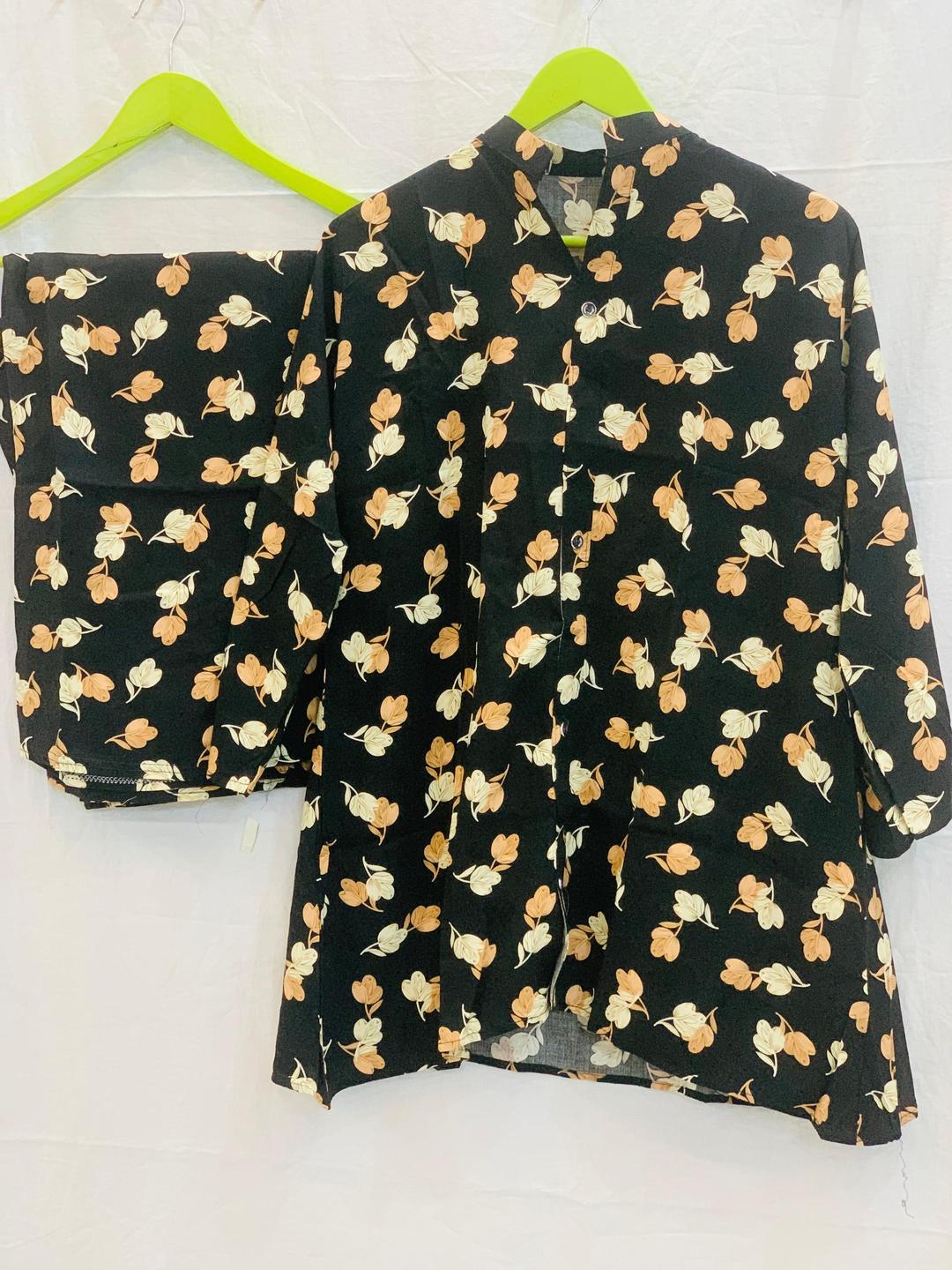 2 Pcs Women's Stitched Printed Shirt And Trouser