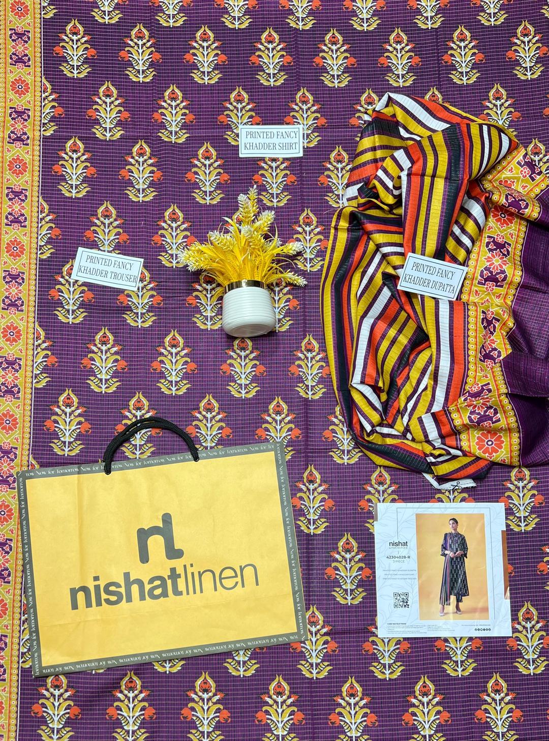 3 Pcs Women's Unstitched Khaddar Printed Suit