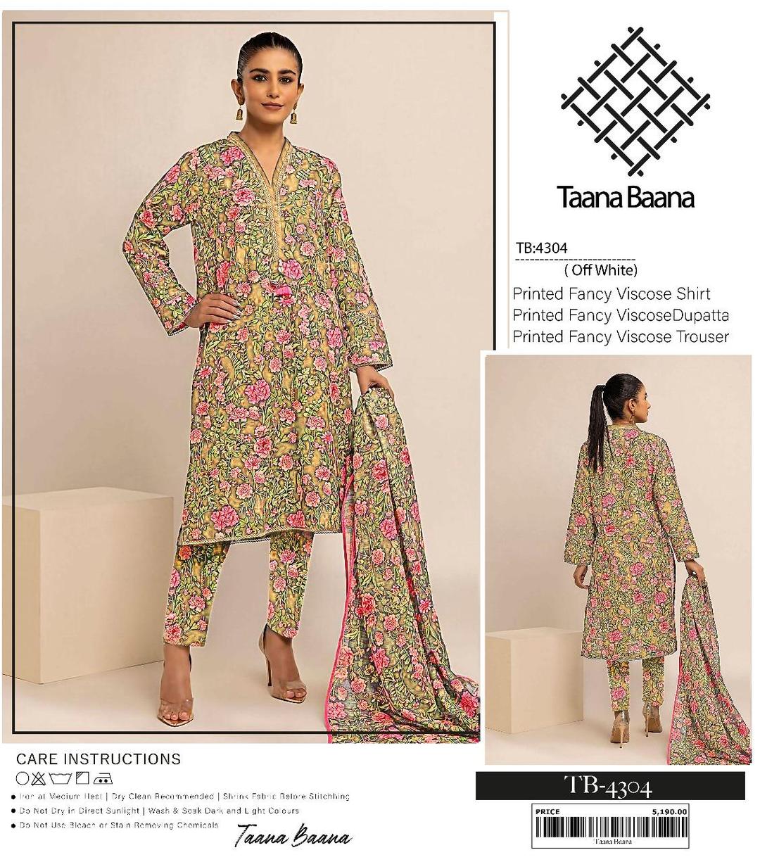3 Pcs Women's Unstitched Viscose Printed Suit