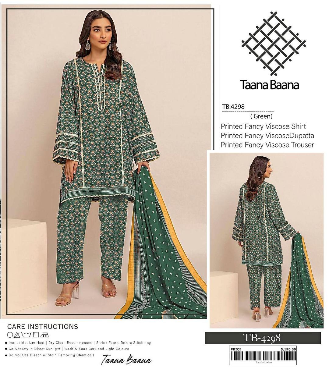 3 Pcs Women's Unstitched Viscose Printed Suit