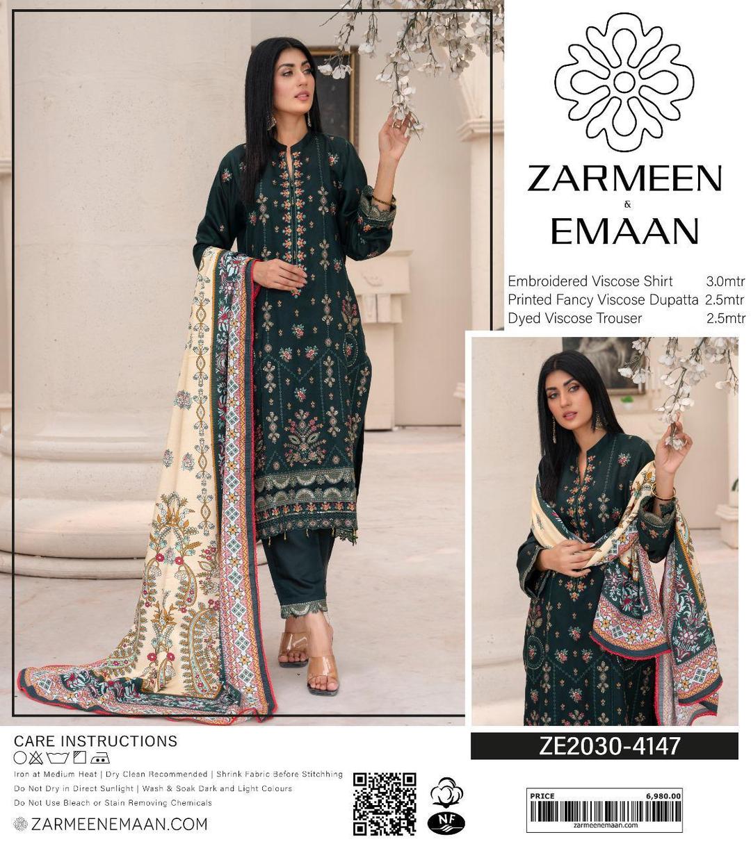 3 Pcs Women's Unstitched Viscose Plain Suit