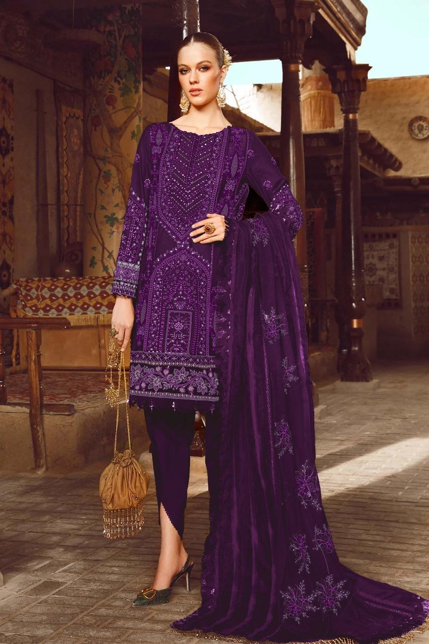 3 Pcs Women's Unstitched Viscose Plain Suit