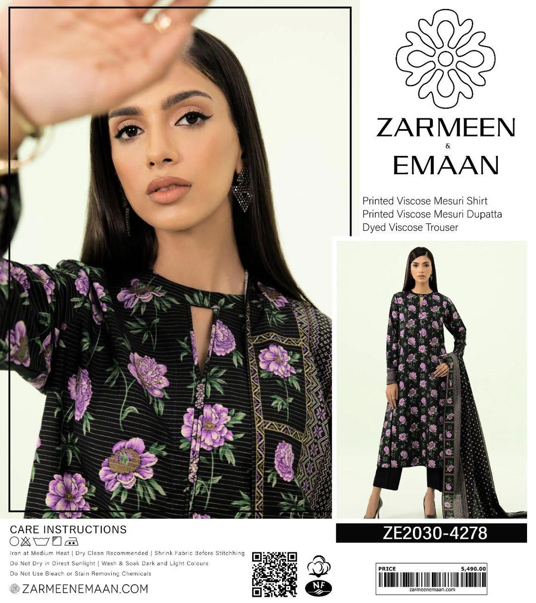 3 Pcs Women's Unstitched Viscose Printed Suit