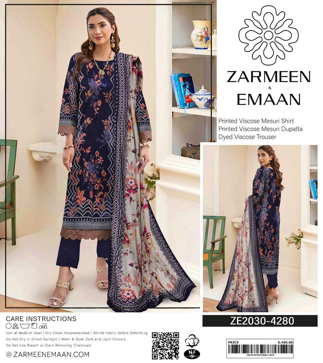 3 Pcs Women's Unstitched Viscose Printed Suit