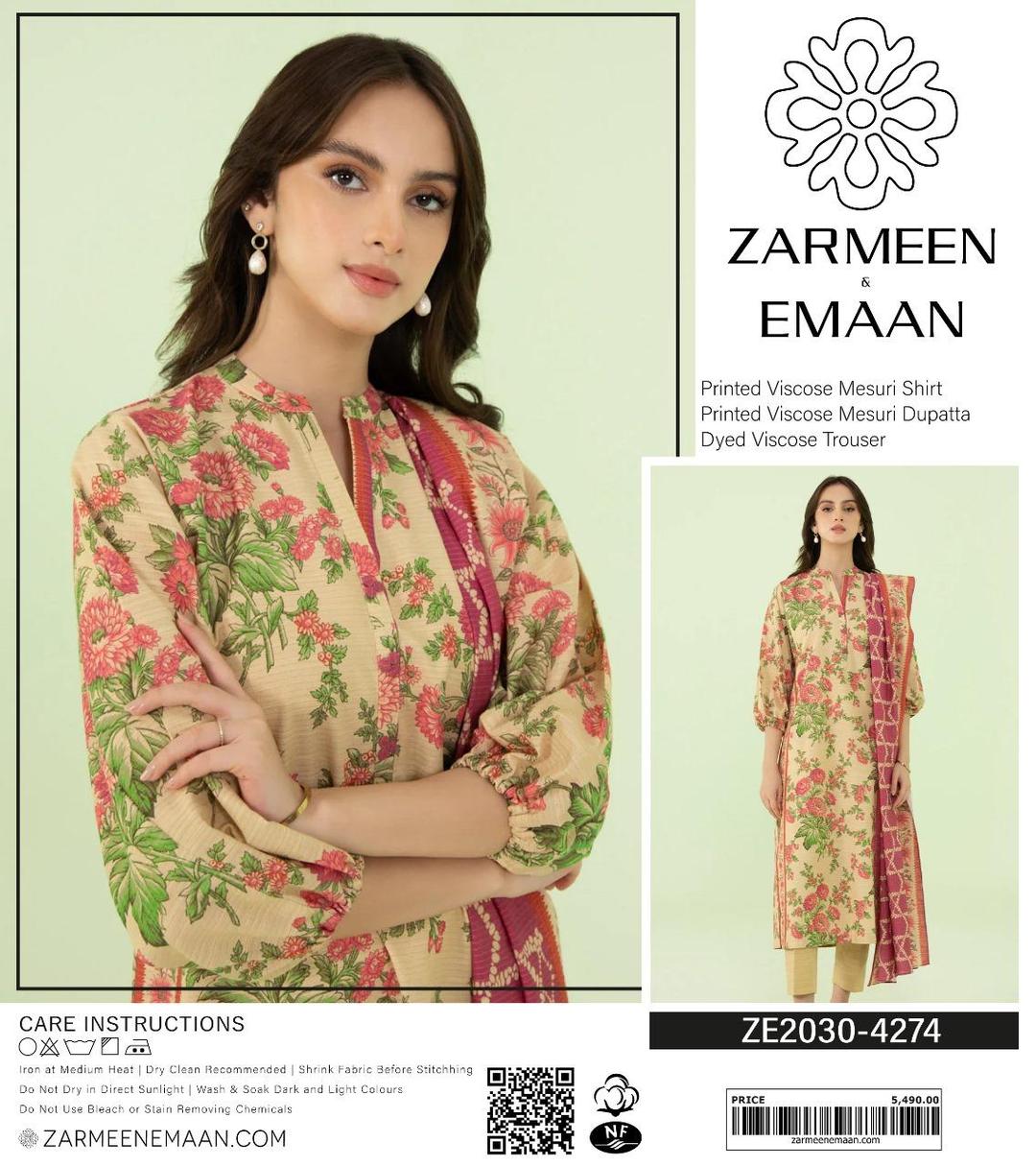 3 Pcs Women's Unstitched Viscose Printed Suit