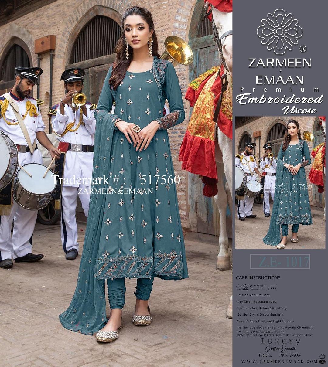 3 Pcs Women's Unstitched Viscose Embroidered Suit