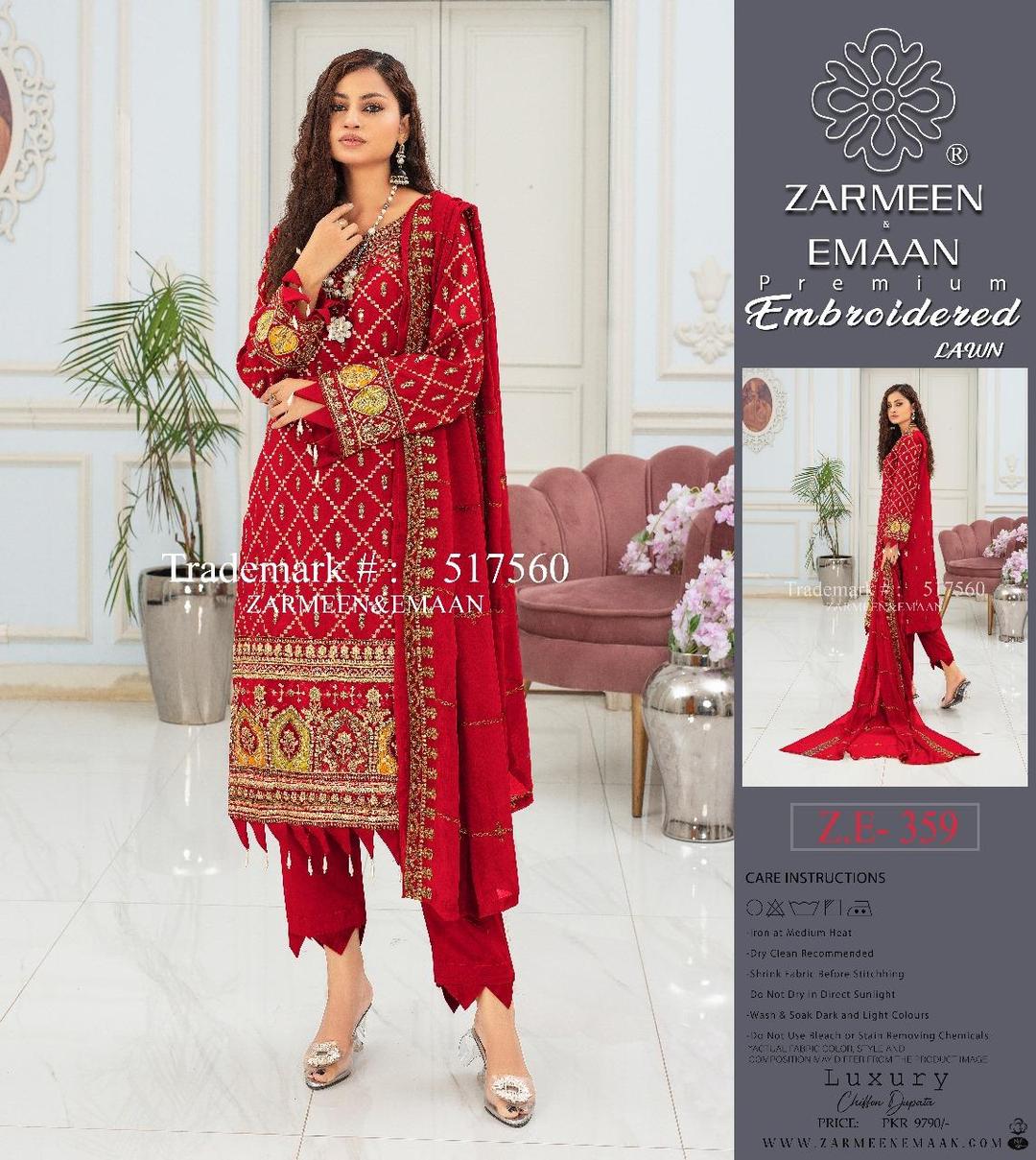 3 Pcs Women's Unstitched Linen Embroidered Suit