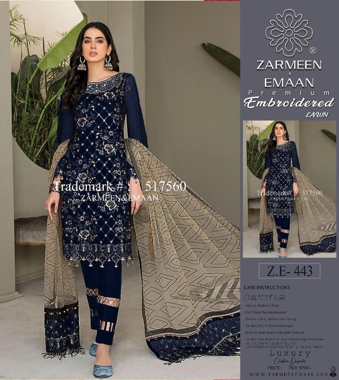 3 Pcs Women's Unstitched Viscose Embroidered Suit