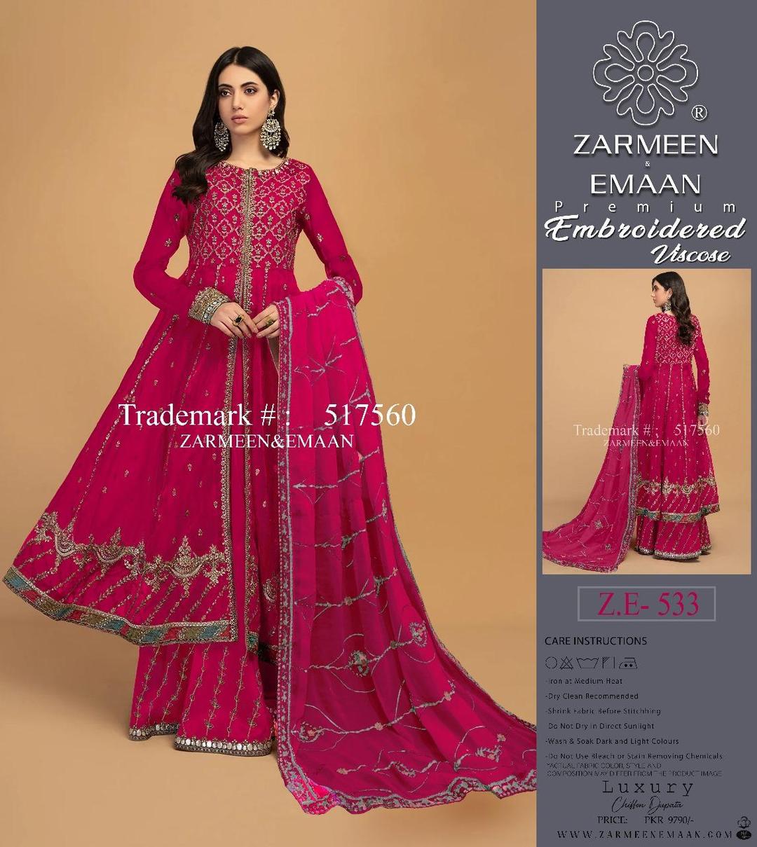 3 Pcs Women's Unstitched Embroidered Suit